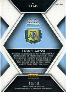 2015-16 Panini Select - Select Stars Memorabilia Prime Gold Prizm #ST-LM Lionel Messi Back