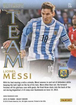 2015-16 Panini Select - Ultimate Team #16 Lionel Messi Back