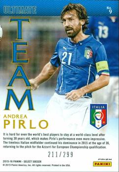 2015-16 Panini Select - Ultimate Team Blue Prizm #9 Andrea Pirlo Back