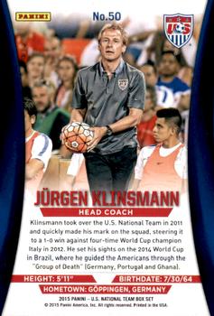 2015 Panini U.S. National Team - Holofoil #50 Jurgen Klinsmann Back