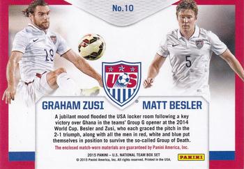 2015 Panini U.S. National Team - USA Dual Memorabilia #10 Matt Besler / Graham Zusi Back