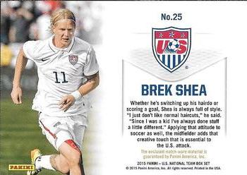 2015 Panini U.S. National Team - USA Memorabilia #25 Brek Shea Back