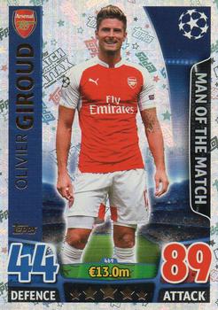 2015-16 Topps Match Attax UEFA Champions League English - Man of the Match #469 Olivier Giroud Front