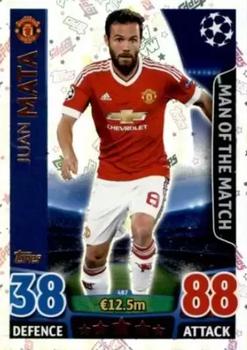 2015-16 Topps Match Attax UEFA Champions League English - Man of the Match #487 Juan Mata Front