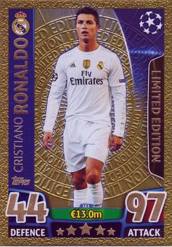 2015-16 Topps Match Attax UEFA Champions League English - Limited Editions Gold #LE1 Cristiano Ronaldo Front