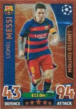 2015-16 Topps Match Attax UEFA Champions League English - Limited Editions Bronze #LE2 Lionel Messi Front