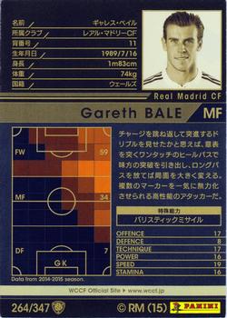 2015-16 Panini/Sega World Club Champion Football #264 Gareth Bale Back