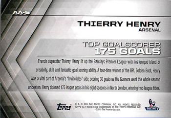 2015 Topps Premier Gold - All-Time Accolades #AA-5 Thierry Henry Back