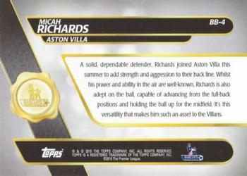 2015 Topps Premier Gold - Best of Barclays Orange #BB-4 Micah Richards Back