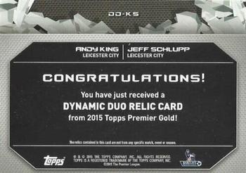 2015 Topps Premier Gold - Dynamic Duo Relics #DD-KS Andy King / Jeff Schlupp Back