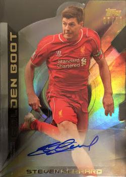 2015 Topps Premier Gold - Golden Boot Die Cut Autographs #GB-SG Steven Gerrard Front