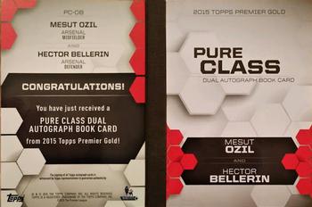 2015 Topps Premier Gold - Pure Class Dual Autograph Books #PC-OB Mesut Ozil / Hector Bellerin Back