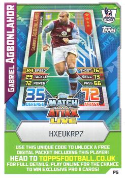 2015-16 Topps Match Attax Premier League - Pro 11 Code Cards #P5 Gabriel Agbonlahor Front
