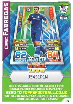 2015-16 Topps Match Attax Premier League - Pro 11 Code Cards #P6 Cesc Fabregas Front