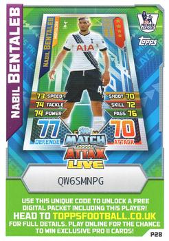 2015-16 Topps Match Attax Premier League - Pro 11 Code Cards #P28 Nabil Bentaleb Front