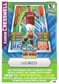2015-16 Topps Match Attax Premier League - Pro 11 Code Cards #P31 Aaron Cresswell Front
