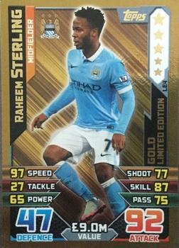 2015-16 Topps Match Attax Premier League - Limited Edition Gold #LE4 Raheem Sterling Front