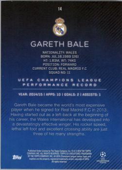 2015-16 Topps UEFA Champions League Showcase - Blue #14 Gareth Bale Back