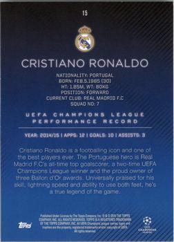 2015-16 Topps UEFA Champions League Showcase - Blue #15 Cristiano Ronaldo Back
