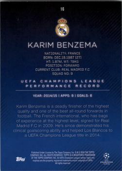 2015-16 Topps UEFA Champions League Showcase - Blue #16 Karim Benzema Back