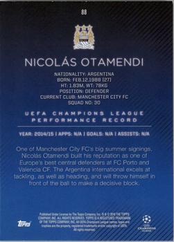 2015-16 Topps UEFA Champions League Showcase - Blue #88 Nicolas Otamendi Back