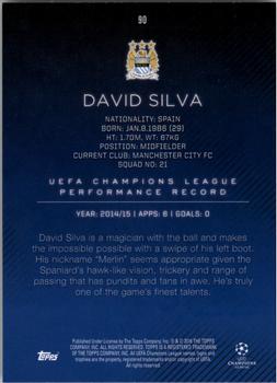 2015-16 Topps UEFA Champions League Showcase - Blue #90 David Silva Back