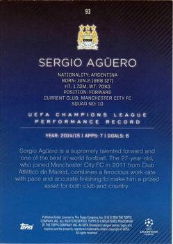 2015-16 Topps UEFA Champions League Showcase - Blue #93 Sergio Agüero Back