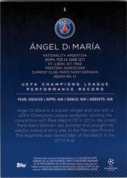 2015-16 Topps UEFA Champions League Showcase - Green #6 Ángel Di María Back