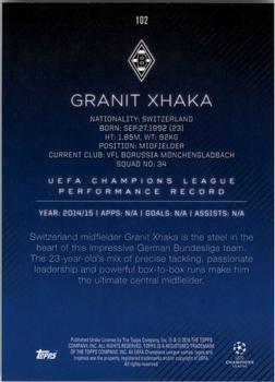 2015-16 Topps UEFA Champions League Showcase - Green #102 Granit Xhaka Back