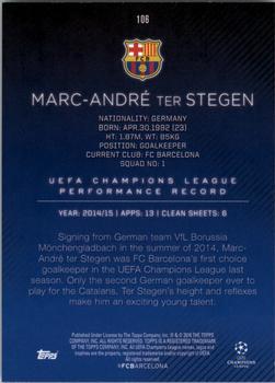 2015-16 Topps UEFA Champions League Showcase - Green #106 Marc-Andre ter Stegen Back