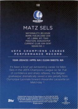2015-16 Topps UEFA Champions League Showcase - Green #188 Matz Sels Back