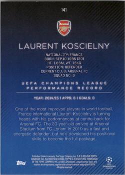 2015-16 Topps UEFA Champions League Showcase - Gold #141 Laurent Koscielny Back