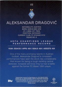 2015-16 Topps UEFA Champions League Showcase - Gold #172 Aleksandar Dragovic Back