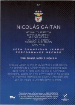 2015-16 Topps UEFA Champions League Showcase - Red #57 Nicolas Gaitan Back