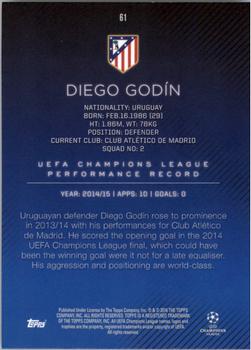 2015-16 Topps UEFA Champions League Showcase - Red #61 Diego Godin Back