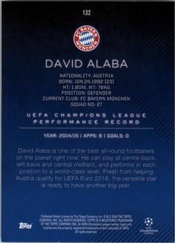 2015-16 Topps UEFA Champions League Showcase - Red #132 David Alaba Back