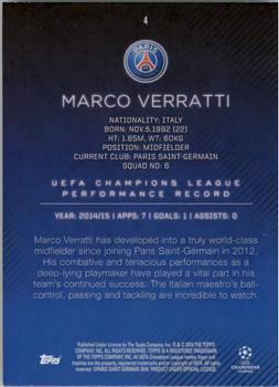 2015-16 Topps UEFA Champions League Showcase - Black #4 Marco Verratti Back
