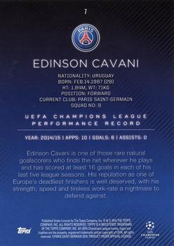 2015-16 Topps UEFA Champions League Showcase - Black #7 Edinson Cavani Back