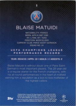 2015-16 Topps UEFA Champions League Showcase - Black #9 Blaise Matuidi Back