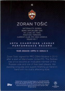 2015-16 Topps UEFA Champions League Showcase - Black #46 Zoran Tošic Back