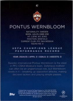 2015-16 Topps UEFA Champions League Showcase - Black #47 Pontus Wernbloom Back