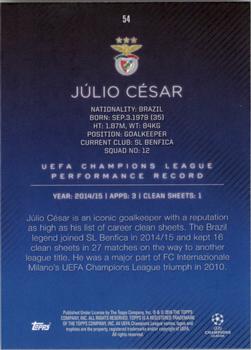 2015-16 Topps UEFA Champions League Showcase - Black #54 Julio Cesar Back