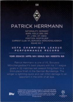 2015-16 Topps UEFA Champions League Showcase - Black #104 Patrick Herrmann Back