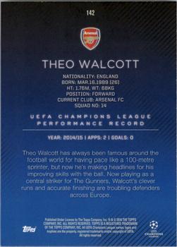 2015-16 Topps UEFA Champions League Showcase - Black #142 Theo Walcott Back