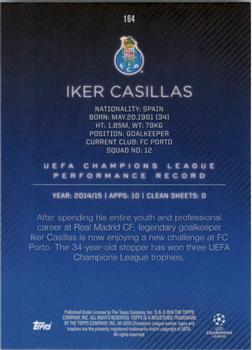 2015-16 Topps UEFA Champions League Showcase - Black #164 Iker Casillas Back