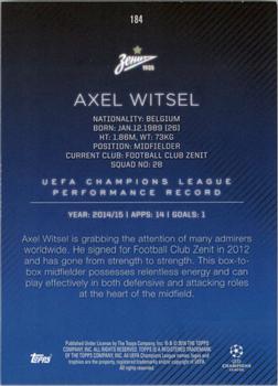 2015-16 Topps UEFA Champions League Showcase - Black #184 Axel Witsel Back