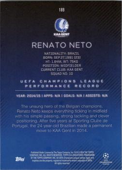 2015-16 Topps UEFA Champions League Showcase - Black #189 Renato Neto Back