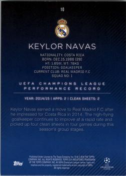 2015-16 Topps UEFA Champions League Showcase - Champions #10 Keylor Navas Back