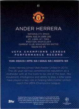 2015-16 Topps UEFA Champions League Showcase - Champions #41 Ander Herrera Back
