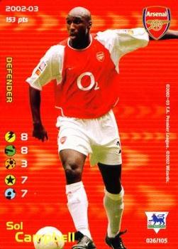 2002 Wizards Football Champions Premier League 2002-2003 #26 Sol Campbell Front